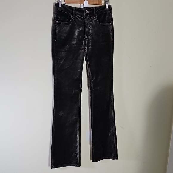 Pilcro Charcoal Velvet Boot Cut Pants Size 26 - Picture 1 of 13